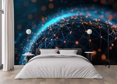 Abstract Network Sphere Wall mural