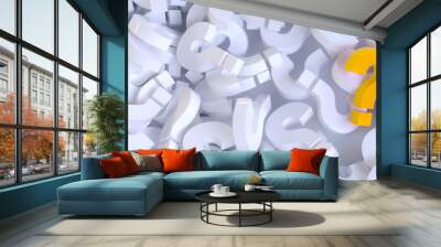 colored question marks background concept. 3D Rendering. Wall mural