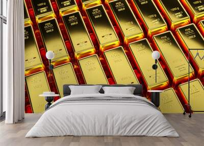 Gold bar close up shot. wealth business success concept.. Wall mural