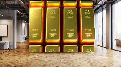 Gold bar close up shot. wealth business success concept Wall mural