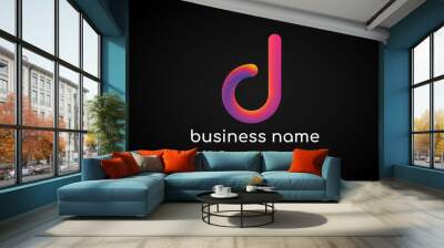 Colorful Alphabet Letter d Logo Template Wall mural