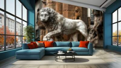 lion sculpture Wall mural