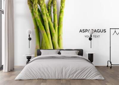 Creative layout made of asparagus on the white background. Food concept. Wall mural