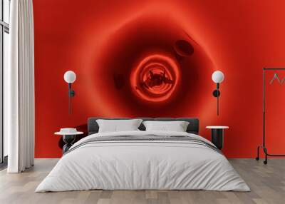 3d rendered image of blood cells movement in the body illustration Wall mural