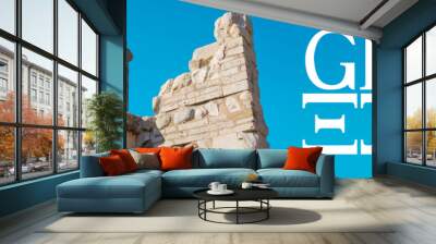 Greek temple ruins in Antalya, Turkey. Concept for travel advertisment to greece  Wall mural