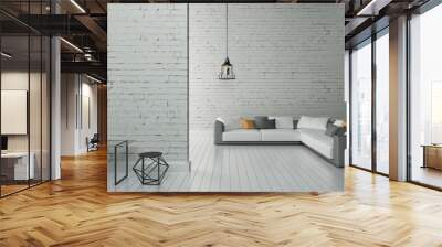 Industrial interior design and decoration 3d Render images for your work. Wall mural