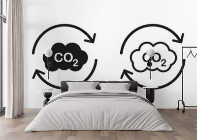 flat image. carbon dioxide, co 2, cloud, smog. Vector illustration Wall mural