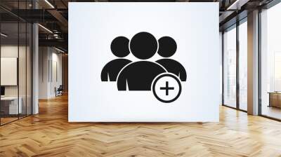 Add and Plus Group. Simple modern icon design illustration. Wall mural