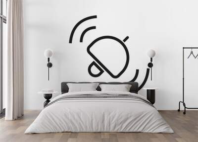 Ringing bell icon. Incoming notifications, alarm button for UI design. Wall mural