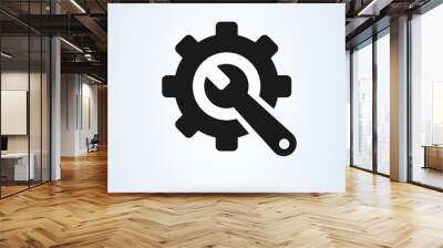 Service tool, gear symbol Simple vector modern icon design illustration Wall mural