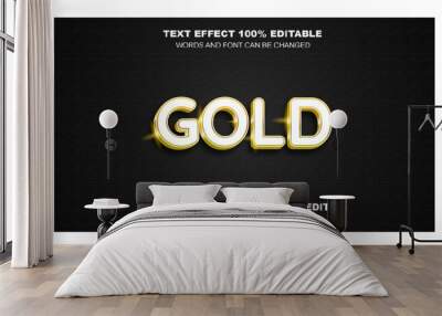 Gold text effect 3D editable vector Eps Wall mural