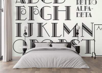 Art deco alphabet Wall mural