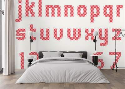 Cross stitch alphabet Wall mural