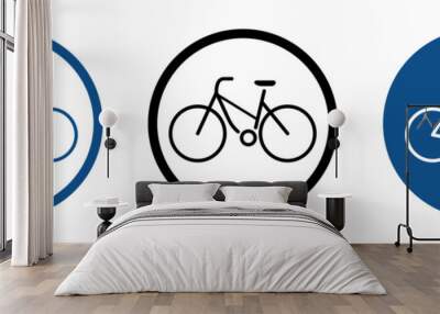 A bicycle icon for an urban environment. A modern bike, a set of icons. Bicycle parking on a special territory. EPS 10 Wall mural