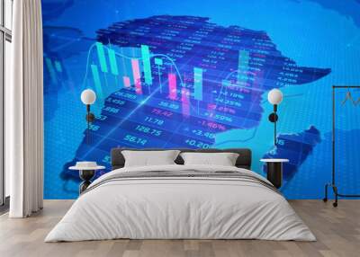 Africa stock market and economic business growth Wall mural