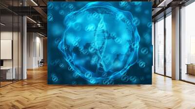 DNA research background of world medical science Wall mural