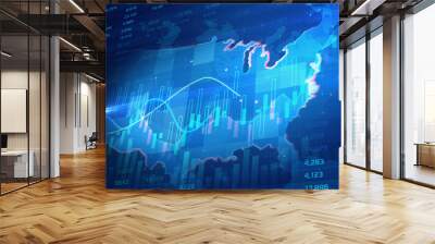 The growth rate of the stock market and the American economy Wall mural