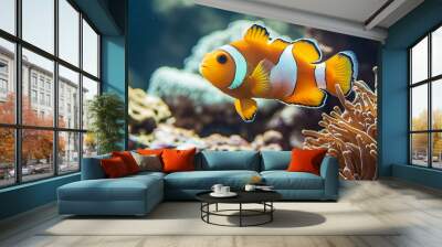 fish aquarium coral aquatic animals anemone animal barrier blue bright bubble caribbean colours colourful diving dream egypt environment green leisure life light maldives marin nature ocean orange Wall mural