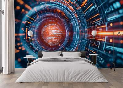 
Scifi cyber space age material multifunctional background wall .Sci-fi facility. space station. shielded mechanism. scifi space ship. sci-fi hand edited AI. Wall mural