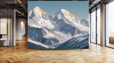 illustrated mountain background Wall mural