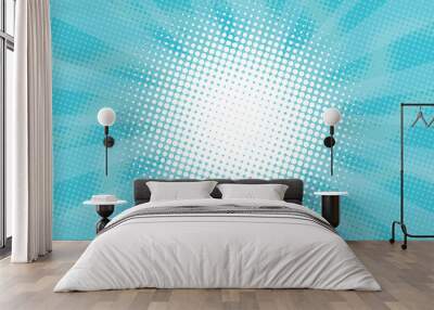 blue sunny haze pop art retro vector background Wall mural