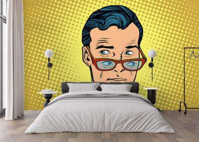 double view, a man in glasses Wall mural