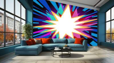 pop art background blue Wall mural