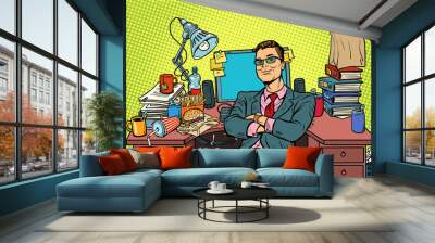 pop art businessman, workplace Wall mural