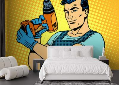 repair work with a drill Wall mural