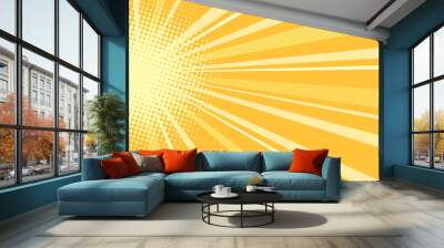 yellow sun pop art background Wall mural