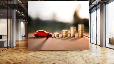 saving money for car or trade car for cash, finance concept Wall mural