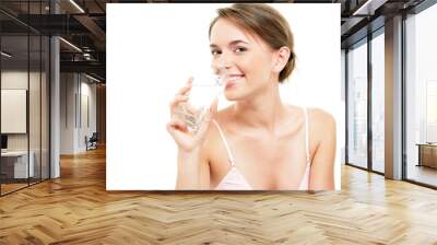 Young woman drinking water Wall mural