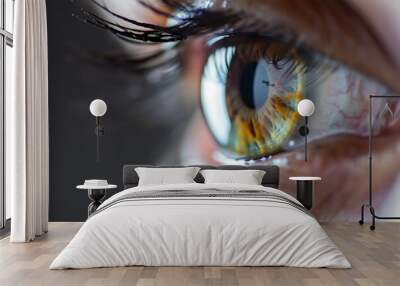 closeup of eye dilated with drops during fundus examination Wall mural