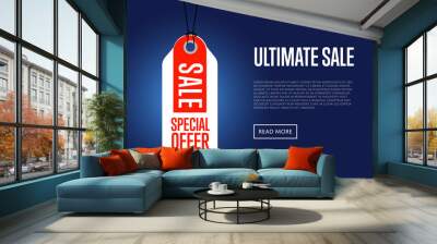 special offer discount sale sticker vector illustration. ultimate sale banner, limited offer tag, ad Wall mural