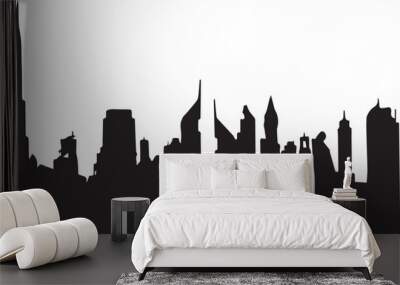 abstract city architectural skyline, with organic design Wall mural