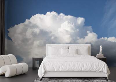 big white cloud on blue sky Wall mural