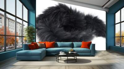 black fur on a white background Wall mural