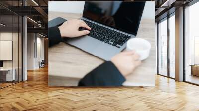 businessman working on laptop computer Wall mural