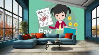 Tax payment illustration Wall mural