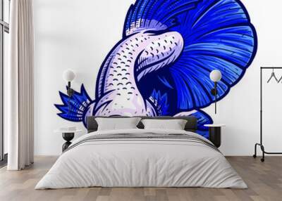 betta fish bluerim illustration Wall mural