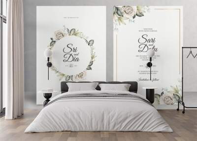 Beautiful floral wedding card theme Wall mural