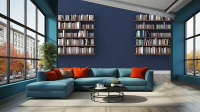 interior bookshelf room library 
 Wall mural