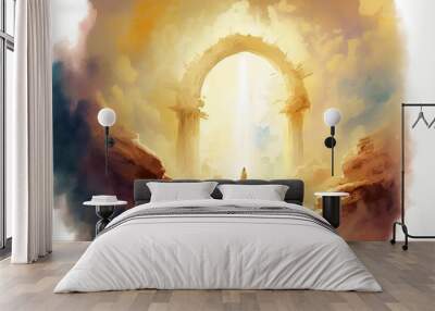  heaven god Church illustration landscape art pathway heaven artwork paradise sun light
jesus Divine nature background sky clouds faith religion dream christmas easter gerernative ai Wall mural