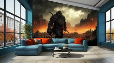 Fantasy battle war illustration art digital artwork dark sci-fi epic scifi orcs elves army soldiers demons
background wallpaper backdrop scene world horror eery atmospheric hord weapons Wall mural