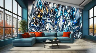 gemstone jewel gem background colorful crystals
closeup beautiful photographic mineral illustration 
digital art generative ai Wall mural