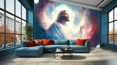 god heaven Holy illustration landscape art  heaven artwork paradise sun light
jesus Divine nature background sky clouds gateway to heaven faith religion dream christmas easter gerernative ai Wall mural