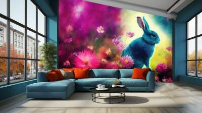 rabbit illustration bunny art digital artwork textured background portrait
cute animal pets adorable artistic flowers floral decorative playful abstract Wall mural