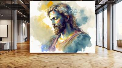 religious spiritual illustration background faith art prayer christianity digital artwork jesus chri Wall mural