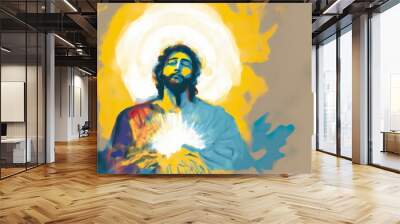 religious spiritual illustration background faith art prayer christianity digital artwork
jesus christ god holy saint saviour disciple christian bible biblical scene
meditation generative ai art
 Wall mural