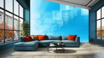 abstract blue technology background. Wall mural